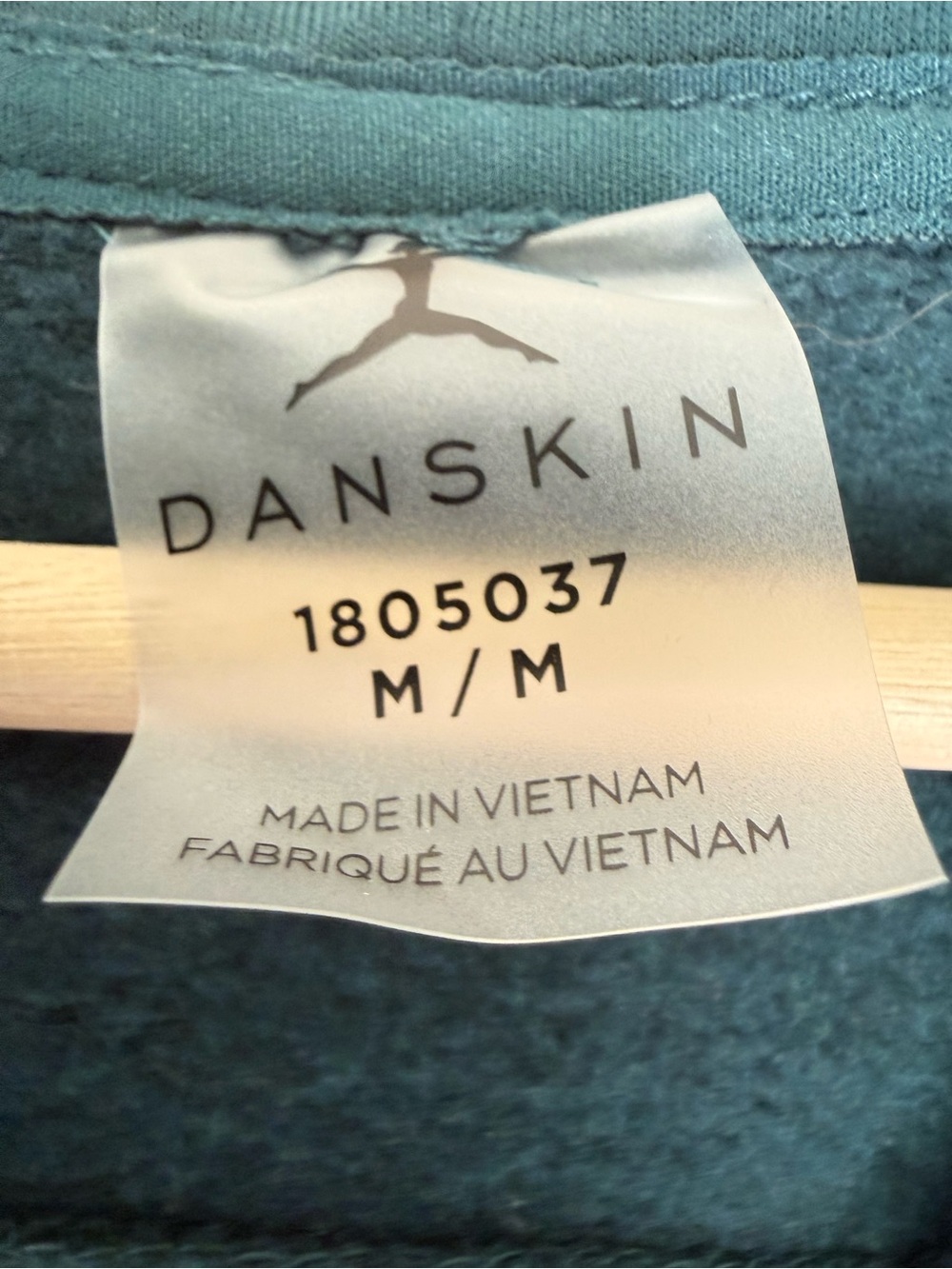 Danskin Teal Half-Zip Hooded Sweatshirt - Picture 4 of 6